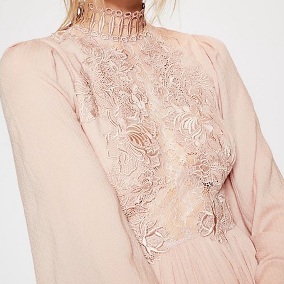 NWT $300 Free People Divine Mini Dress Rose Lace 4 - Picture 4 of 16